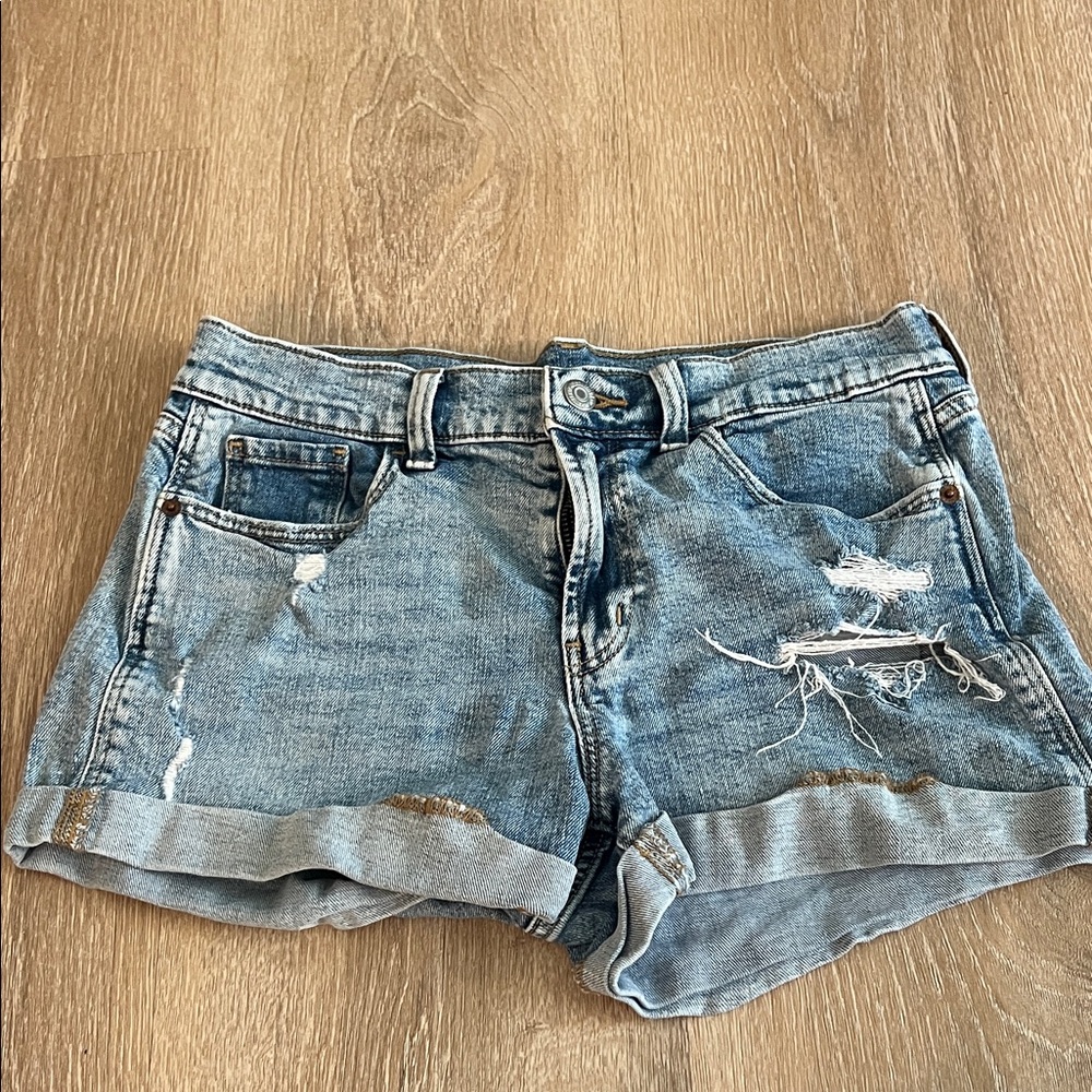 Old Navy Light Blue Distressed Jean Shorts